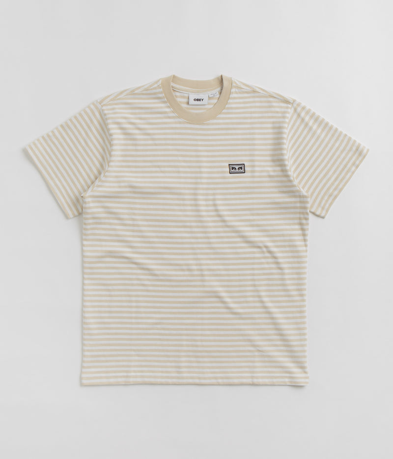 Obey Established Works Eyes Stripe T-Shirt in Clay Multi