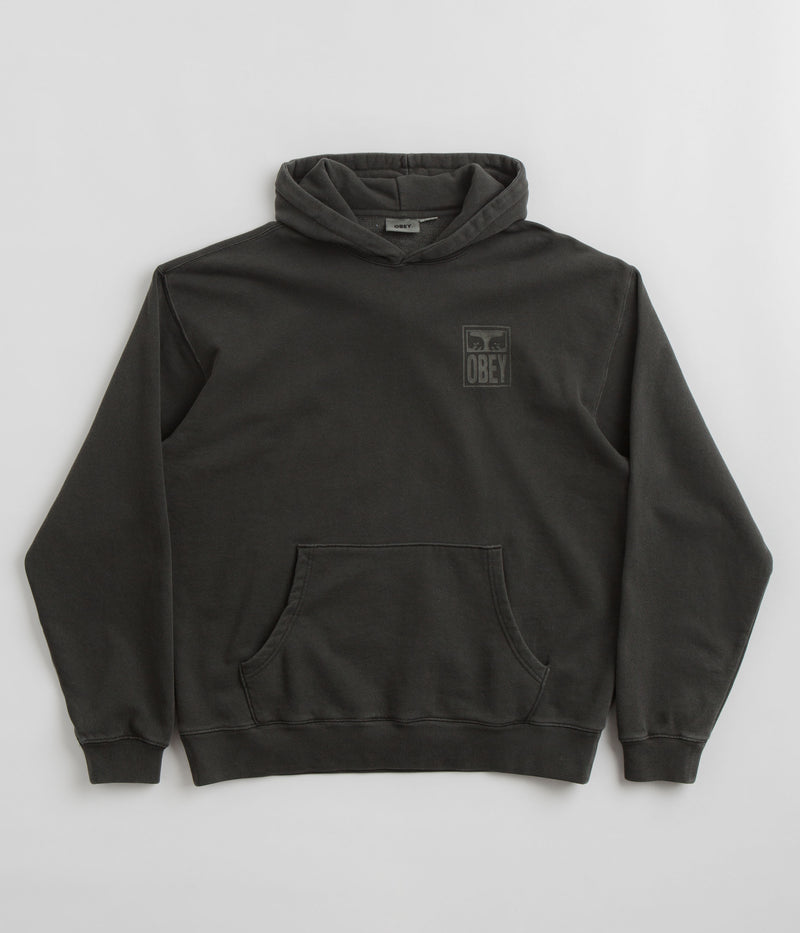 Obey Eyes Icon Extra Heavy Hoodie in Pigment Pirate Black