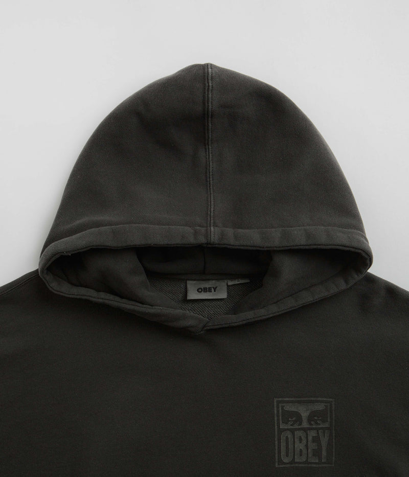 Obey Eyes Icon Extra Heavy Hoodie in Pigment Pirate Black