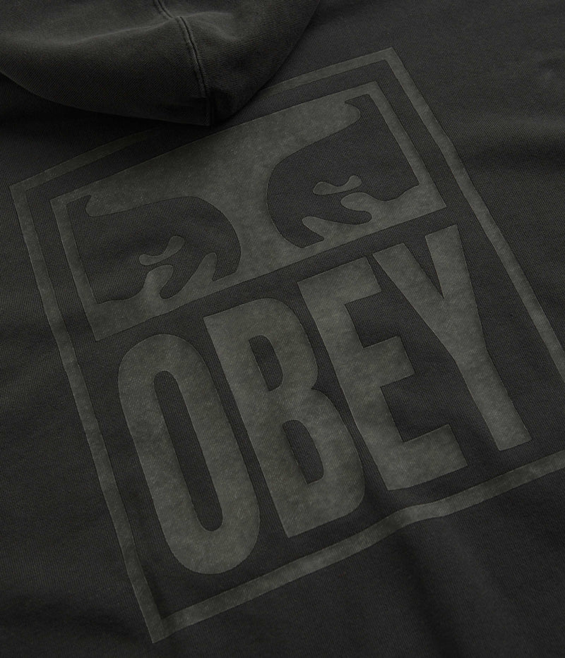 Obey Eyes Icon Extra Heavy Hoodie in Pigment Pirate Black
