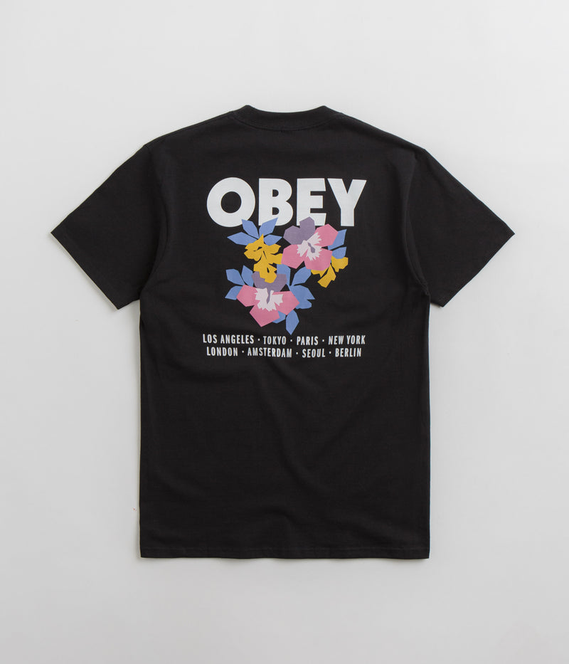 Obey Floral Garden T-Shirt in Black