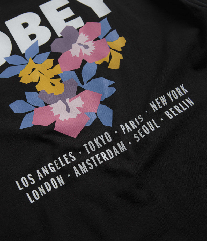 Obey Floral Garden T-Shirt in Black