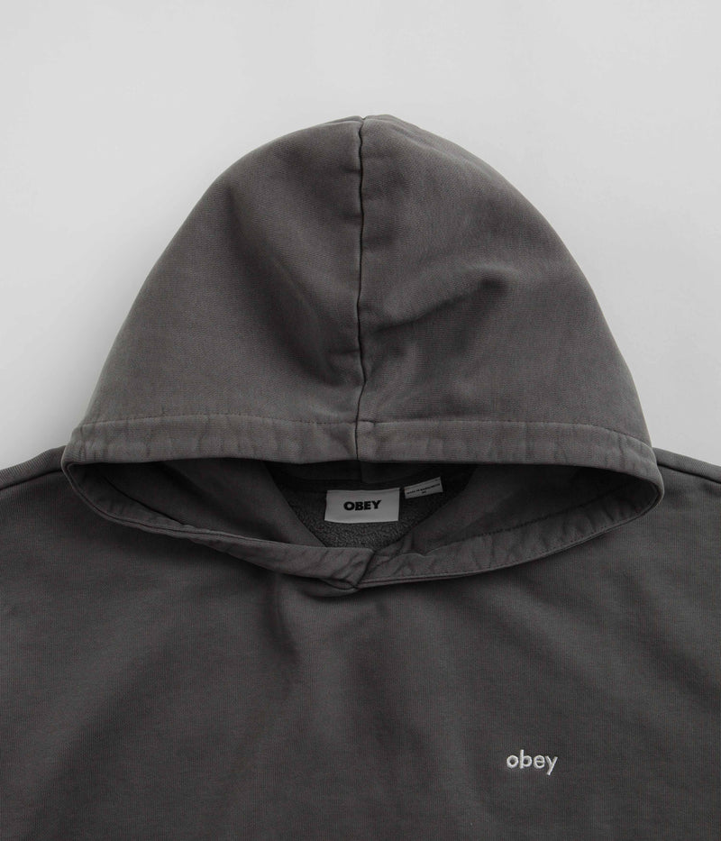 Obey Lowercase Pigment Hoodie in Digital Black