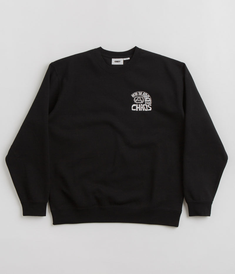 Obey Peace Program Crewneck Sweatshirt in Black