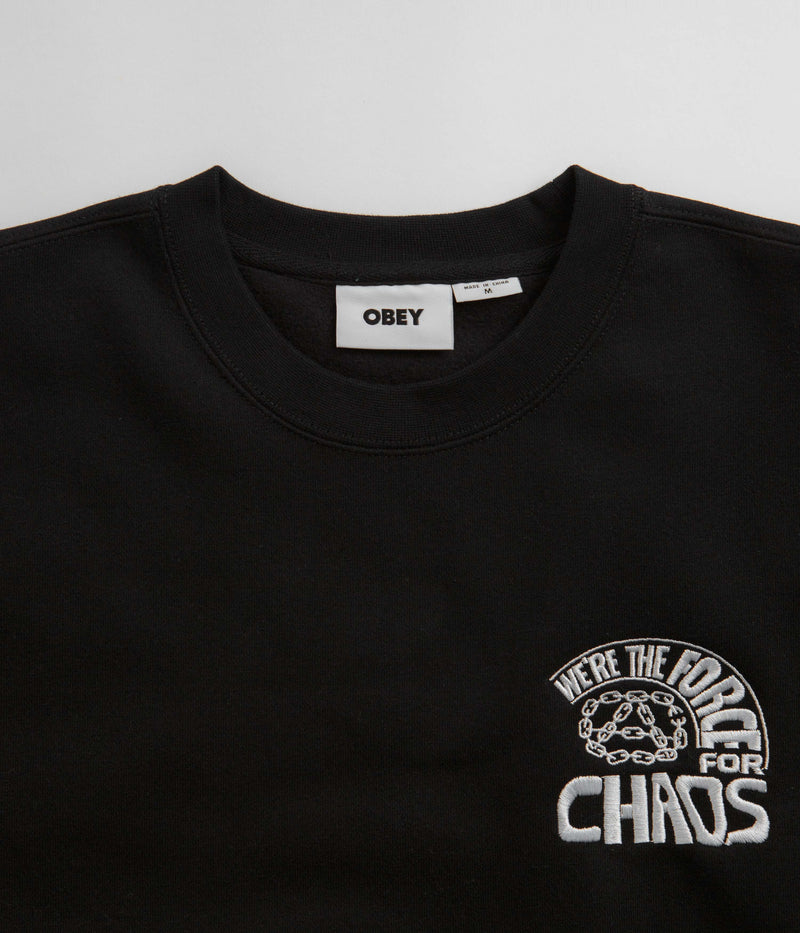Obey Peace Program Crewneck Sweatshirt in Black