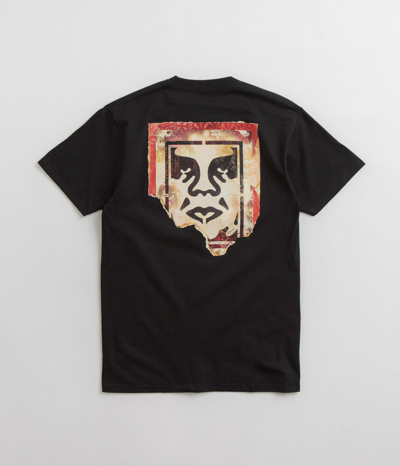 Obey Ripped Icon T-Shirt in Black