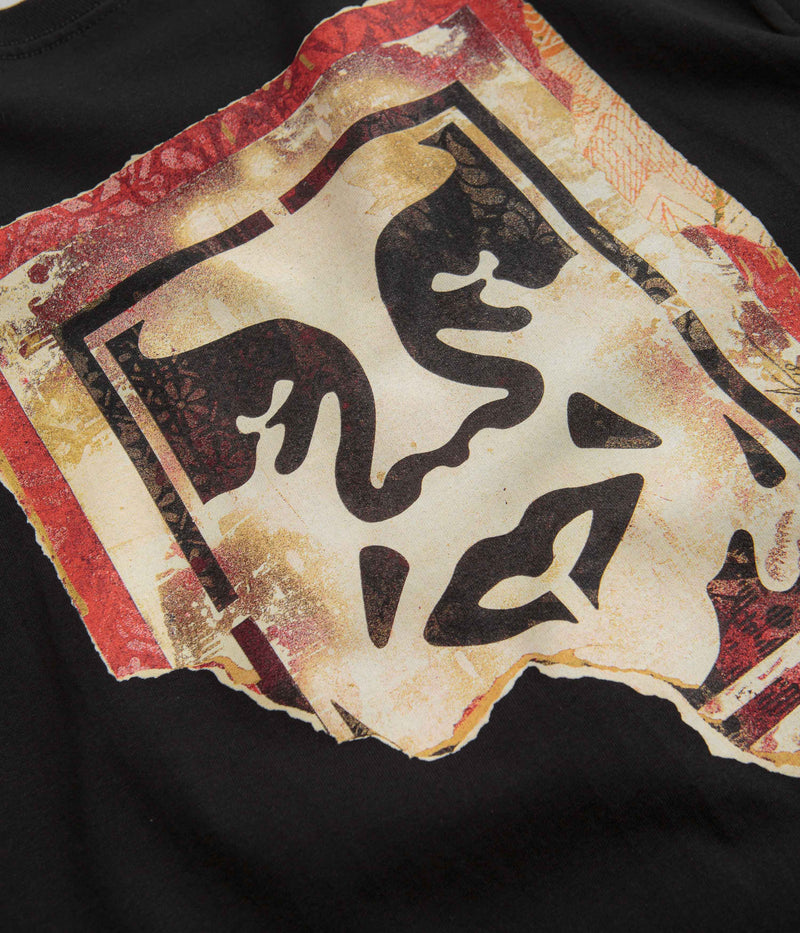 Obey Ripped Icon T-Shirt in Black