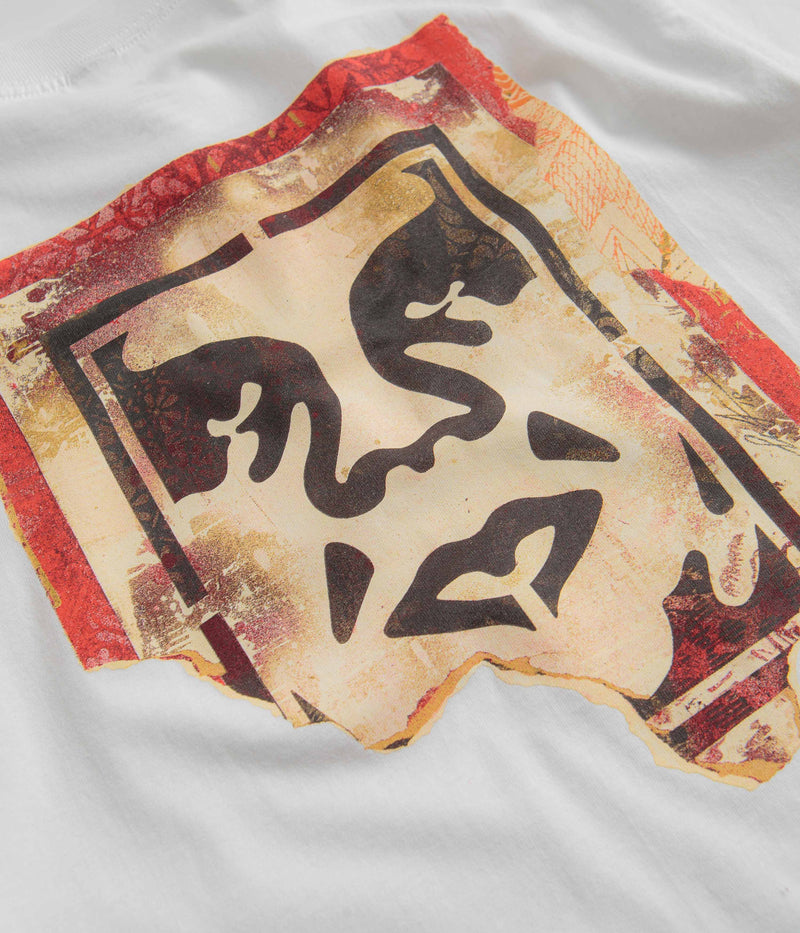 Obey Ripped Icon T-Shirt in White