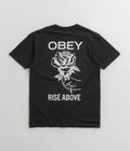 Obey Rise Above Rose T-Shirt in Pigment Vintage Black