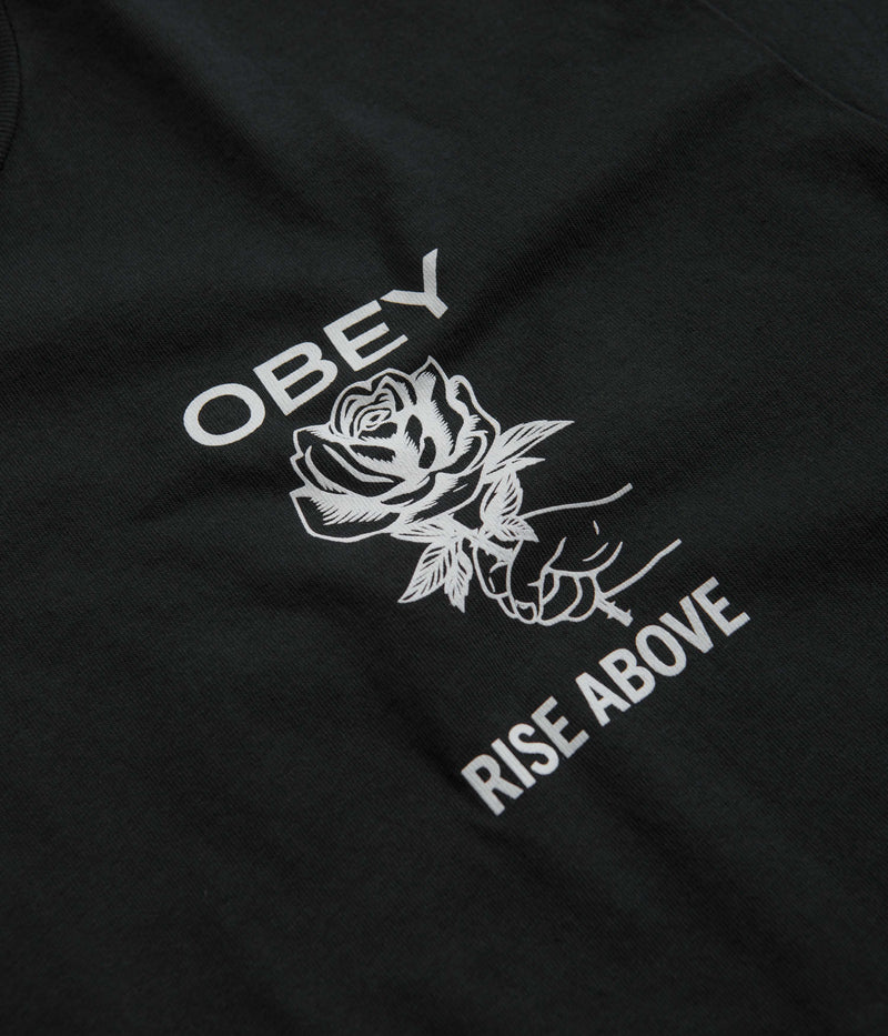 Obey Rise Above Rose T-Shirt in Pigment Vintage Black