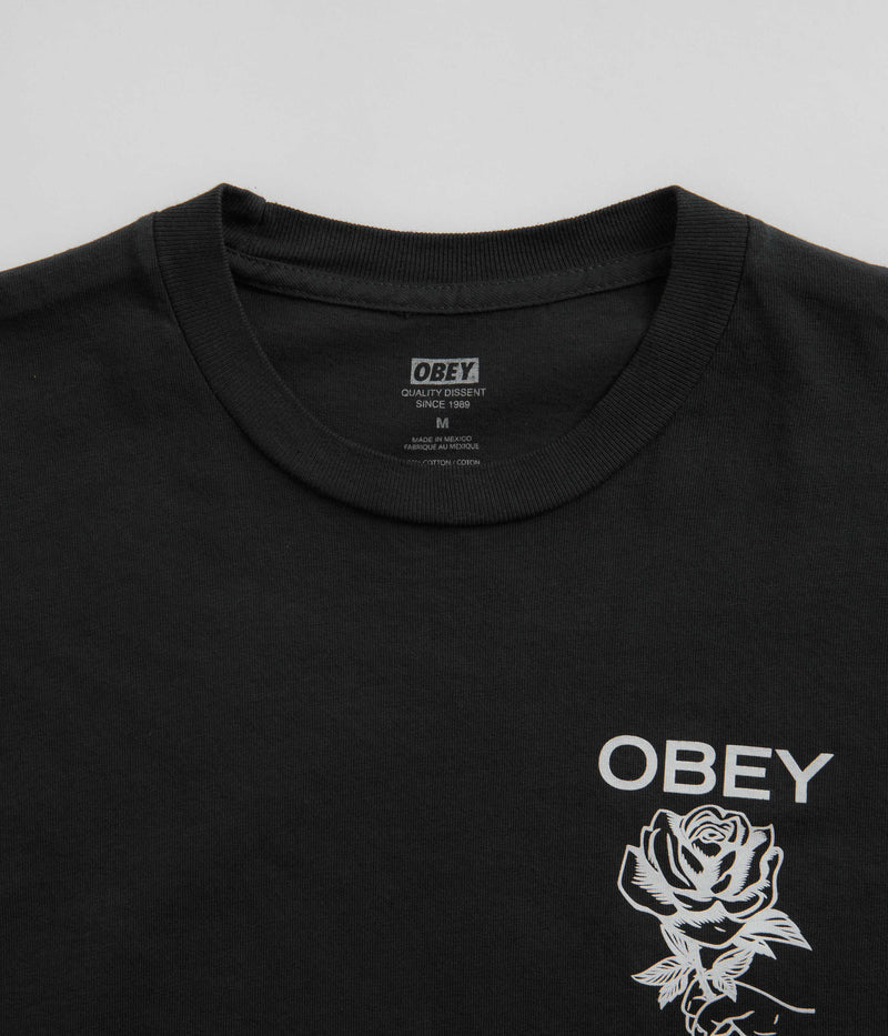 Obey Rise Above Rose T-Shirt in Pigment Vintage Black