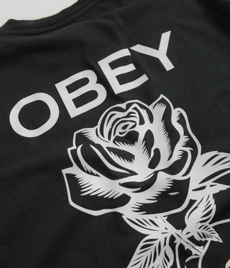Obey Rise Above Rose T-Shirt in Pigment Vintage Black
