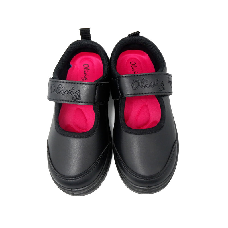Olivia Jr Black School Shoes - OLV8001