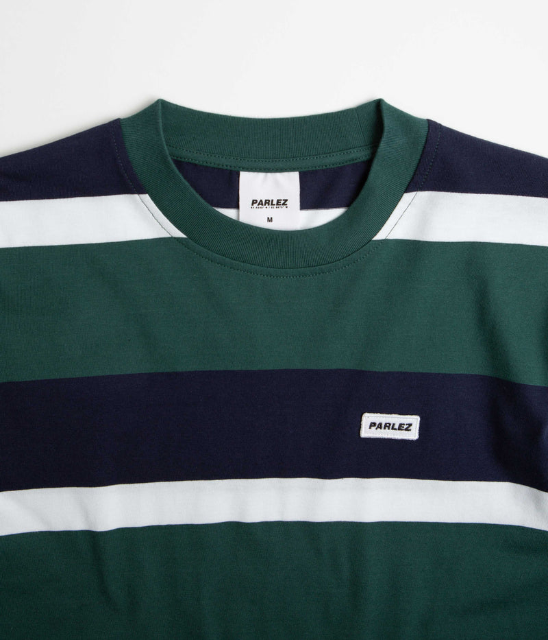 Parlez Bank Striped T-Shirt in Deep Green