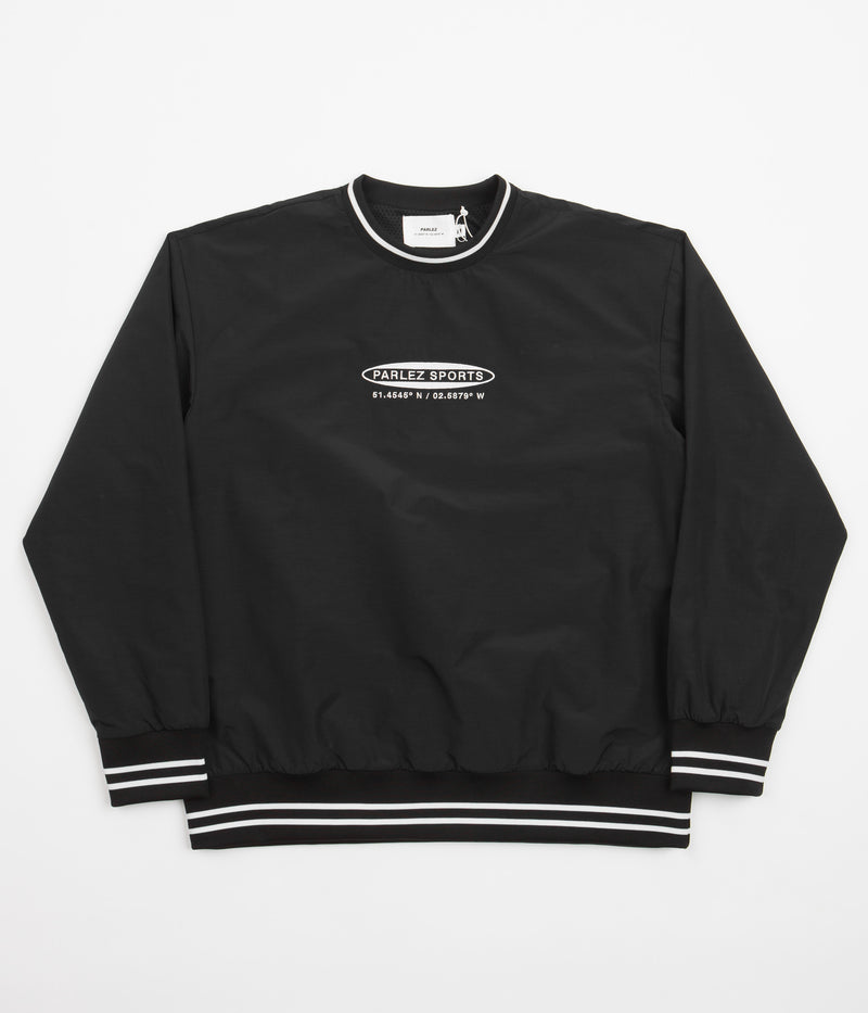 Parlez Parker Windbreaker Crewneck Sweatshirt in Black