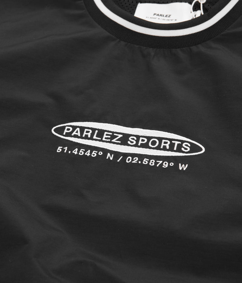 Parlez Parker Windbreaker Crewneck Sweatshirt in Black