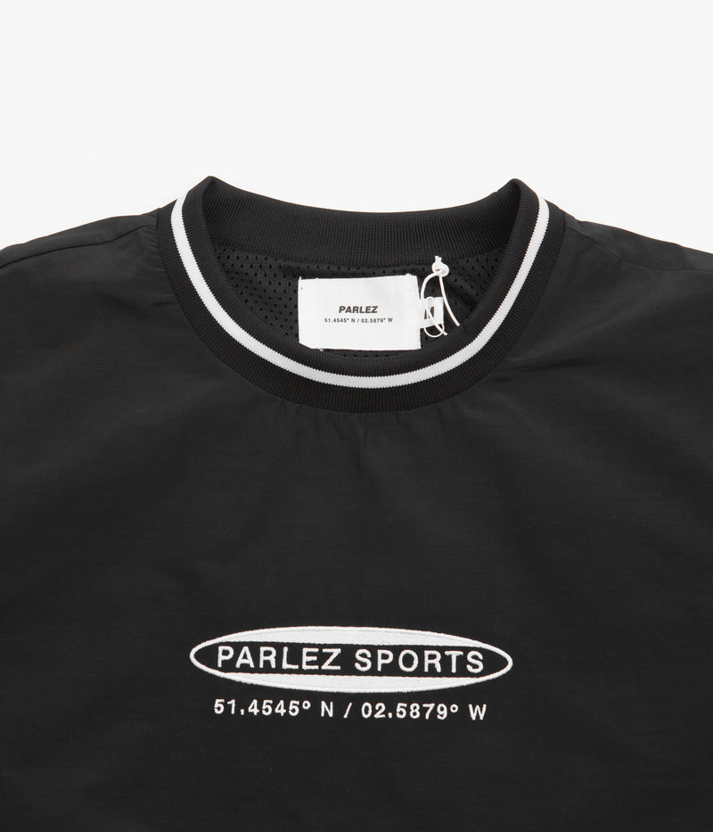 Parlez Parker Windbreaker Crewneck Sweatshirt in Black