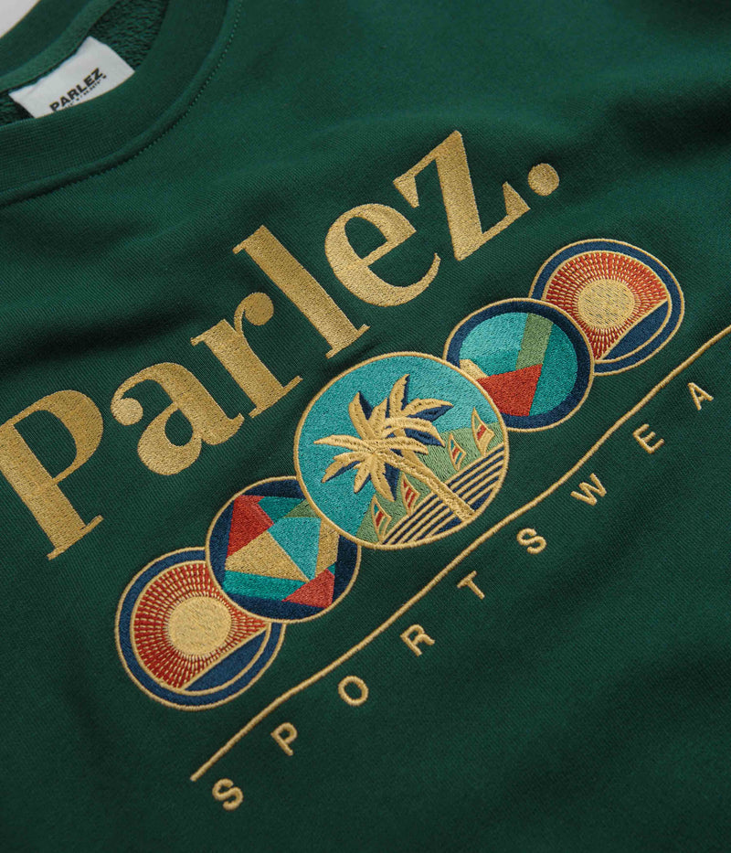 Parlez Reefer Crewneck Sweatshirt in Deep Green