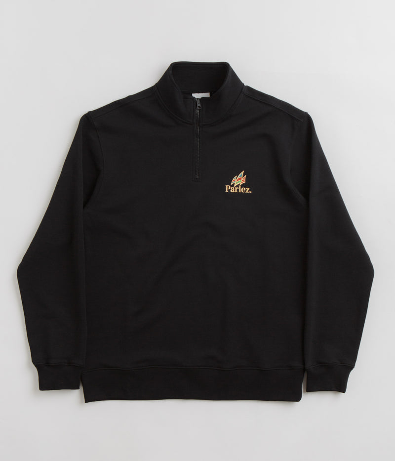 Parlez Wanstead 1/4 Zip Sweatshirt in Black