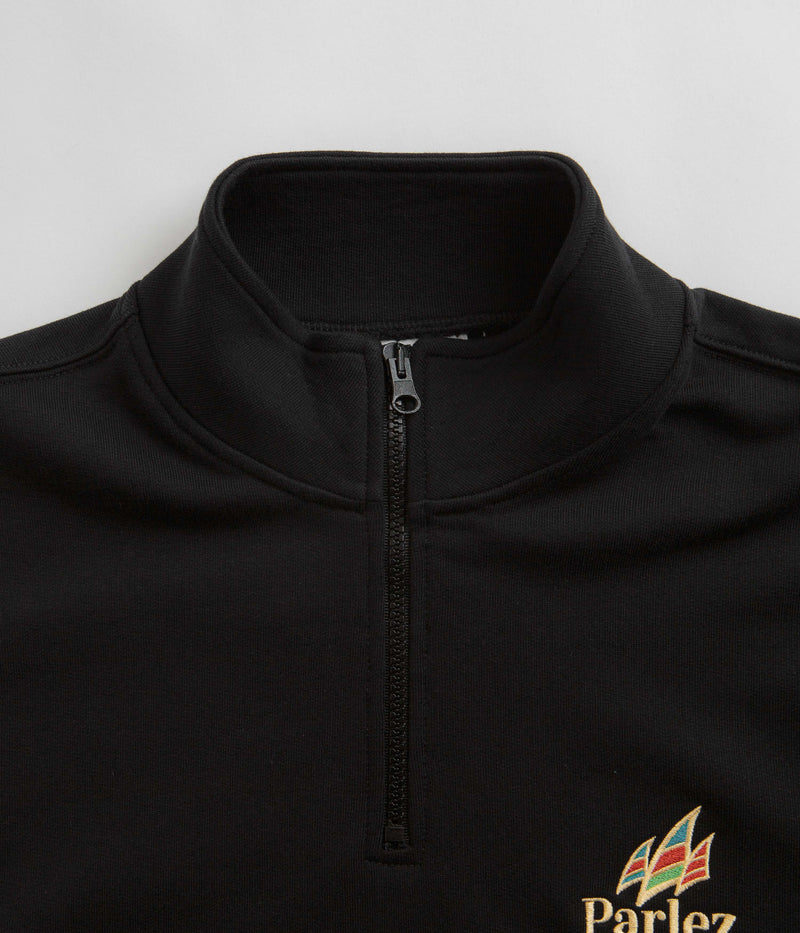 Parlez Wanstead 1/4 Zip Sweatshirt in Black