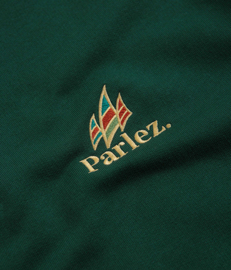 Parlez Wanstead 1/4 Zip Sweatshirt in Deep Green