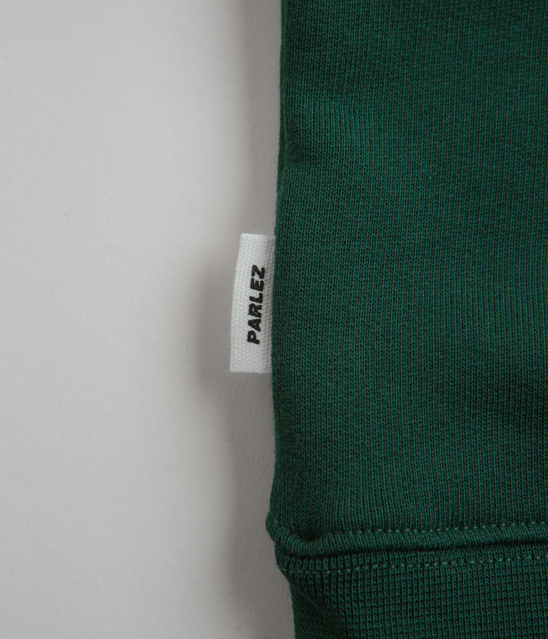 Parlez Wanstead 1/4 Zip Sweatshirt in Deep Green
