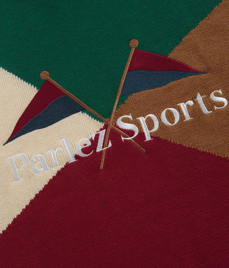Parlez Yard Knit Crewneck Sweatshirt in Navy and Multi