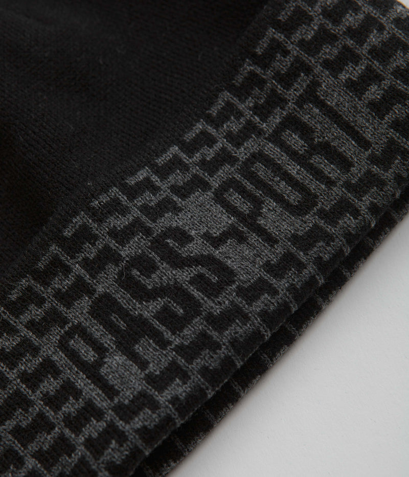 Pass Port Drain Beanie in Black and Steel