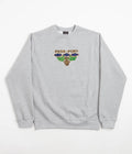 Pass Port Emblem Applique Crewneck Sweatshirt in Ash Heather