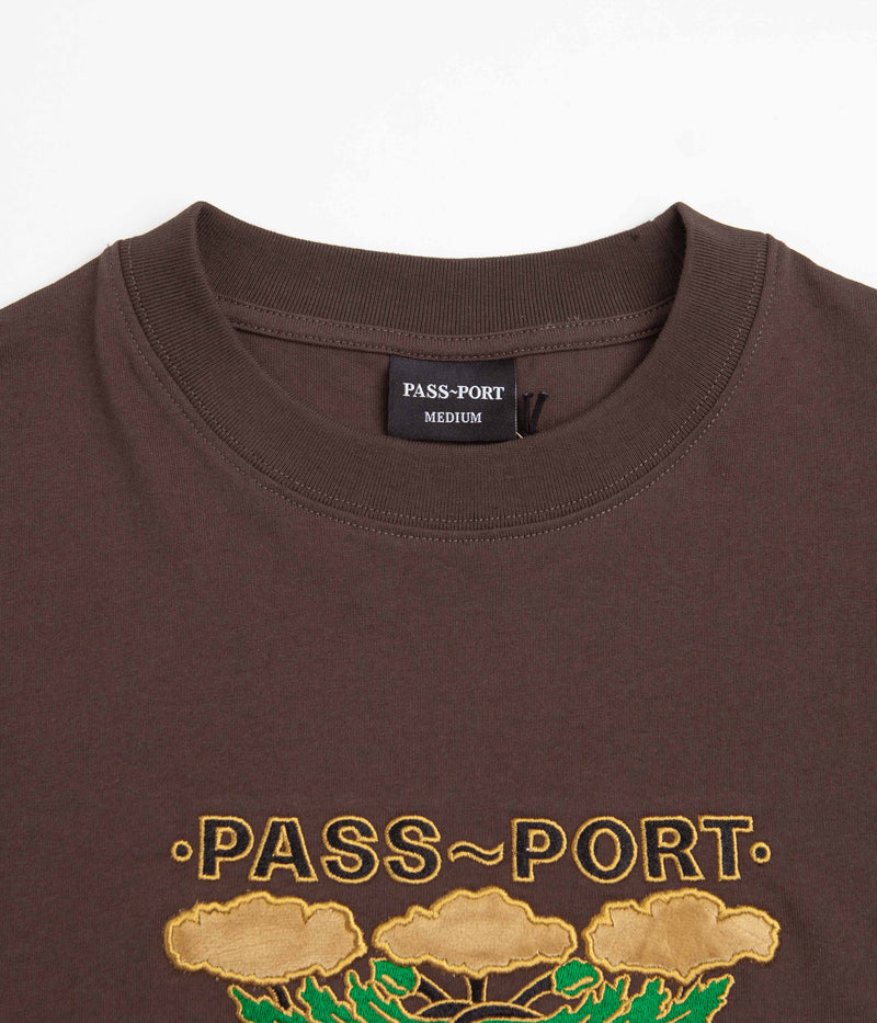 Pass Port Emblem Applique T-Shirt in Bark