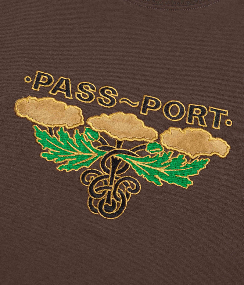 Pass Port Emblem Applique T-Shirt in Bark