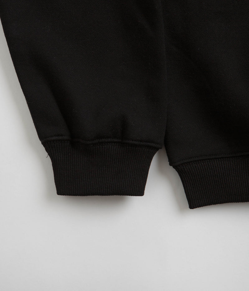 Pass Port Invasive Embroidered Crewneck Sweatshirt in Black