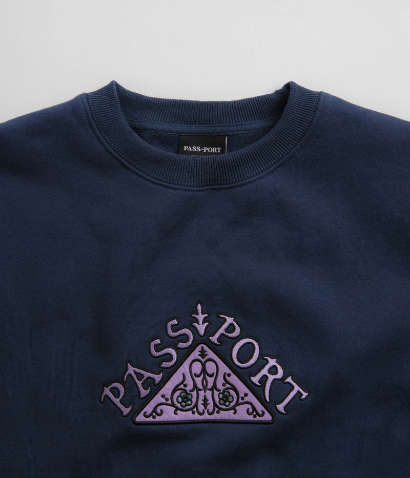 Pass Port Manuscript Crewneck Sweatshirt in Navy