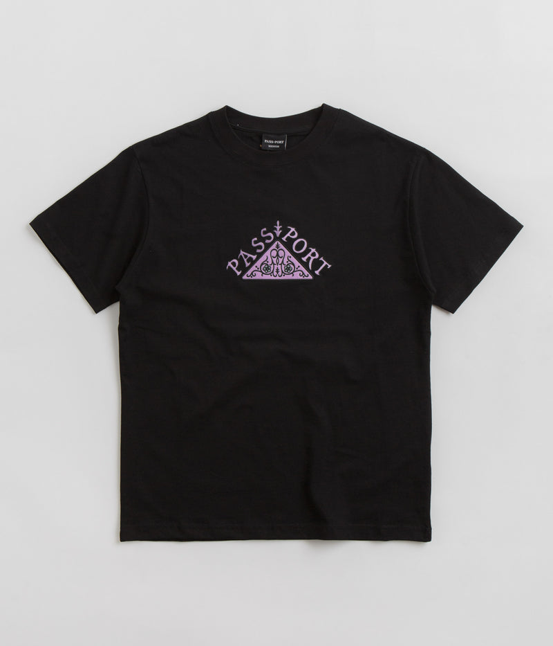 Pass Port Manuscript T-Shirt in Black