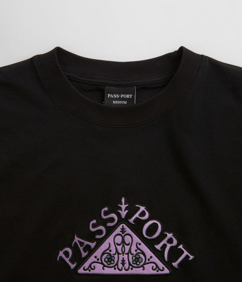 Pass Port Manuscript T-Shirt in Black
