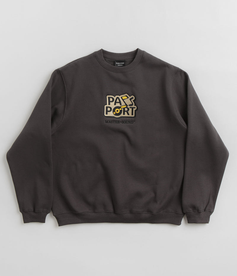 Pass Port Master-Sound Embroidered Crewneck Sweatshirt in Tar
