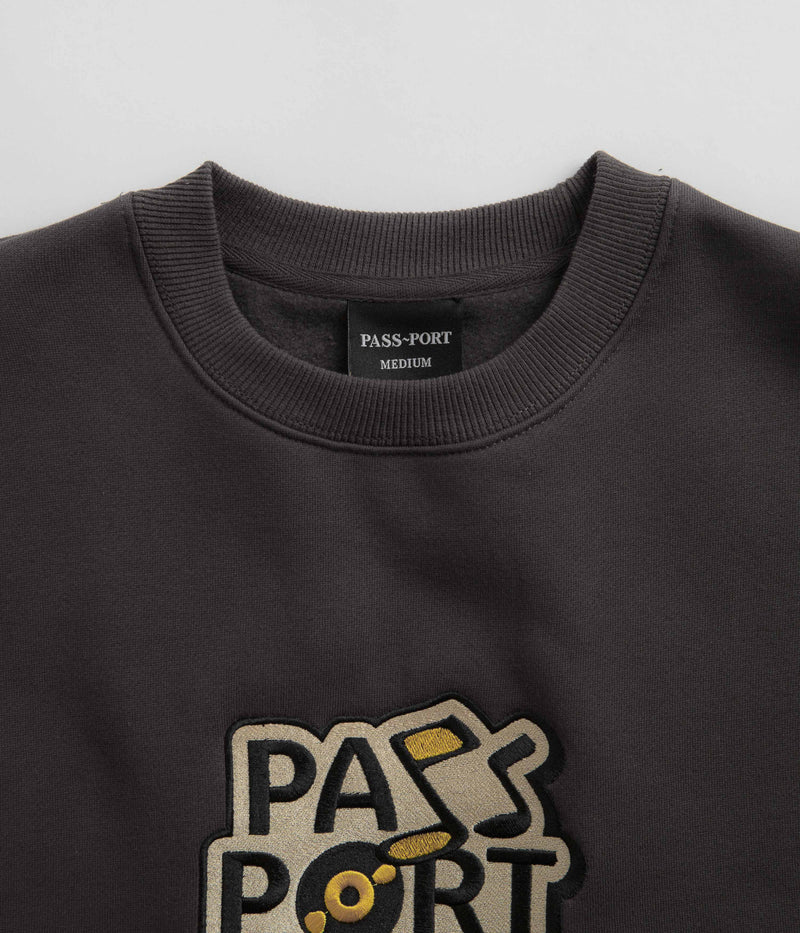 Pass Port Master-Sound Embroidered Crewneck Sweatshirt in Tar