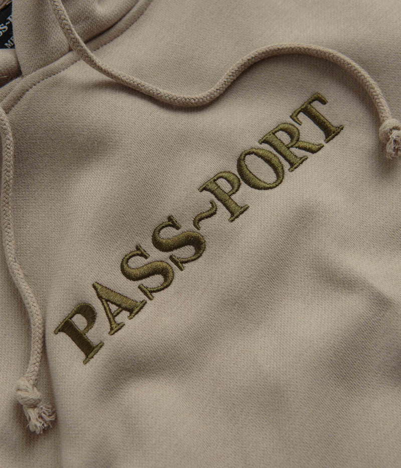 Pass Port Official Contrast Organic Hoodie in Khaki