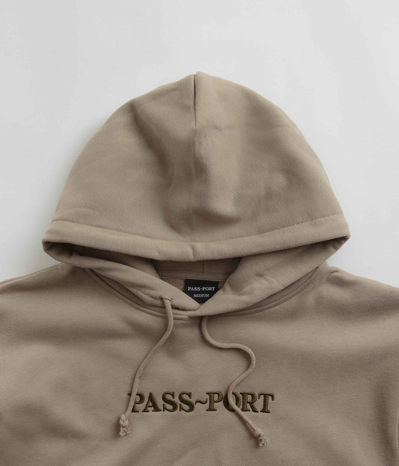 Pass Port Official Contrast Organic Hoodie in Khaki