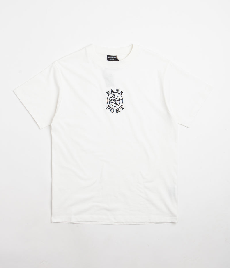 Pass Port Potters Mark Embroidery T-Shirt in White