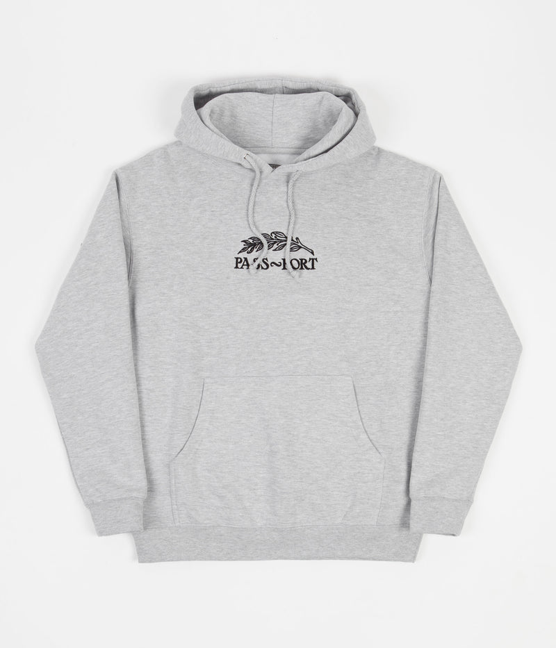 Pass Port Quill Embroidery Hoodie in Grey Heather