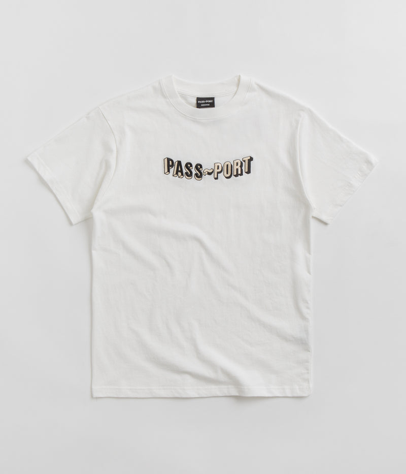 Pass Port Sunken Logo Embroidery T-Shirt in White