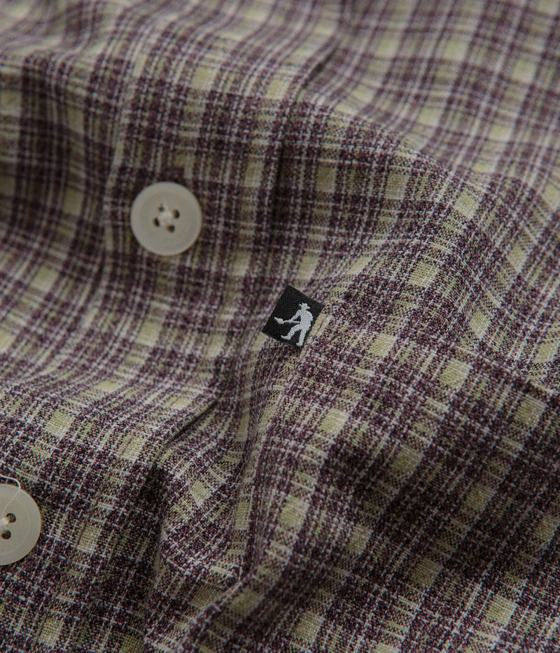 Pass Port Workers Check Short Sleeve Shirt in Choc Mint