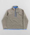 Patagonia Better Sweater 1/4 Zip Sweatshirt in Oar Tan and Vessel Blue