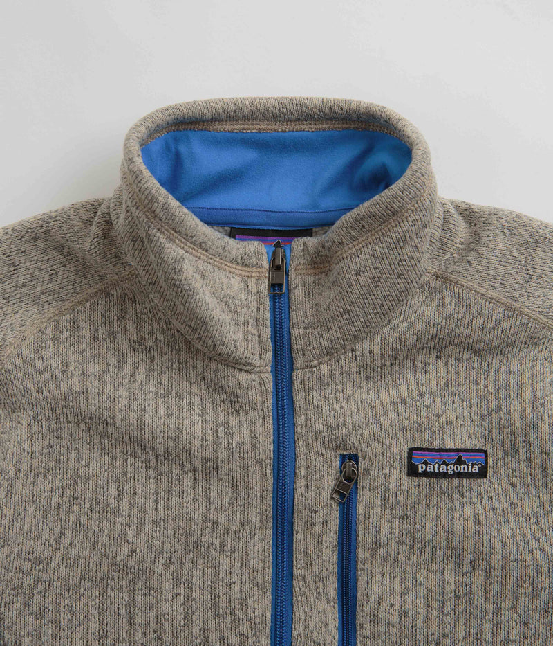 Patagonia Better Sweater 1/4 Zip Sweatshirt in Oar Tan and Vessel Blue