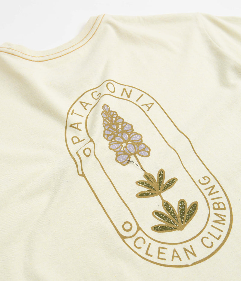 Patagonia Clean Climb Trade Responsibili-Tee T-Shirt in Clean Climb Bloom: Birch White