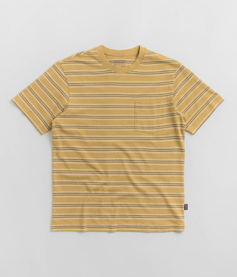 Patagonia Cotton in Conversion Pocket T-Shirt in Found Stripe: Pufferfish Gold