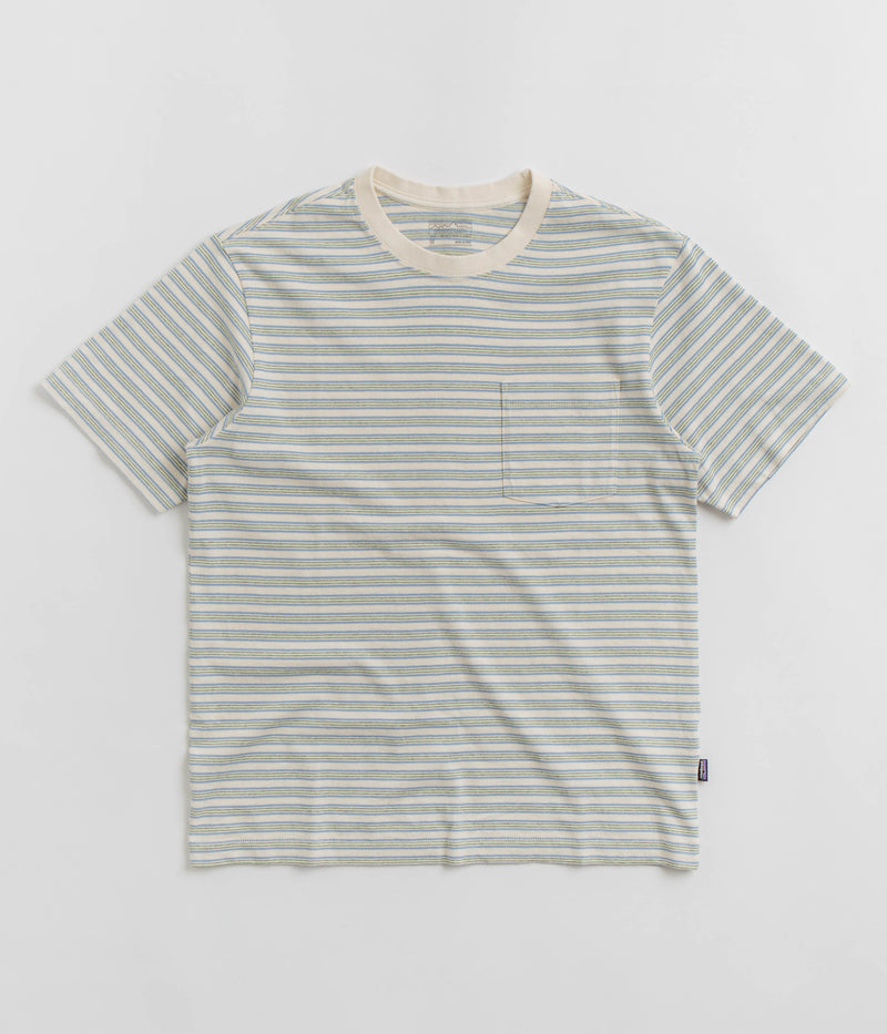 Patagonia Cotton in Conversion Pocket T-Shirt in Hidden Stripe: Natural