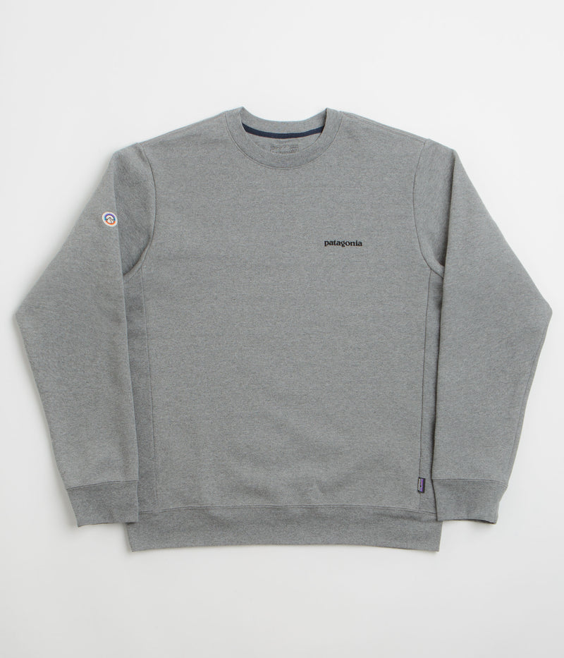 Patagonia Fitz Roy Icon Uprisal Crewneck Sweatshirt in Gravel Heather