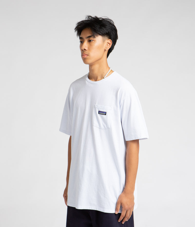 Patagonia P-6 Label Pocket Responsibili-Tee T-Shirt in White